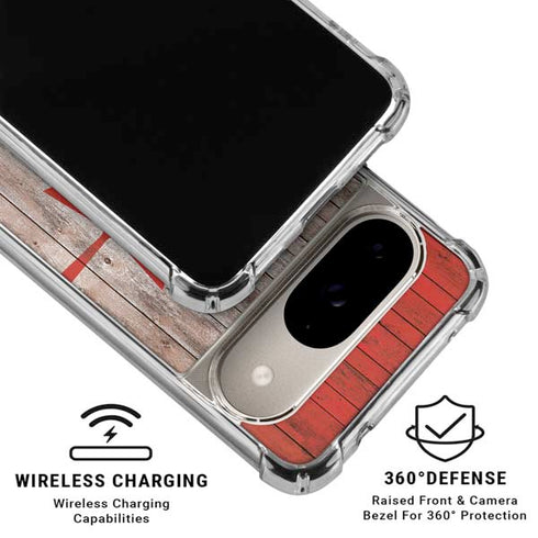 Canadian Flag Dark Wood Google Pixel 10 Clear Case